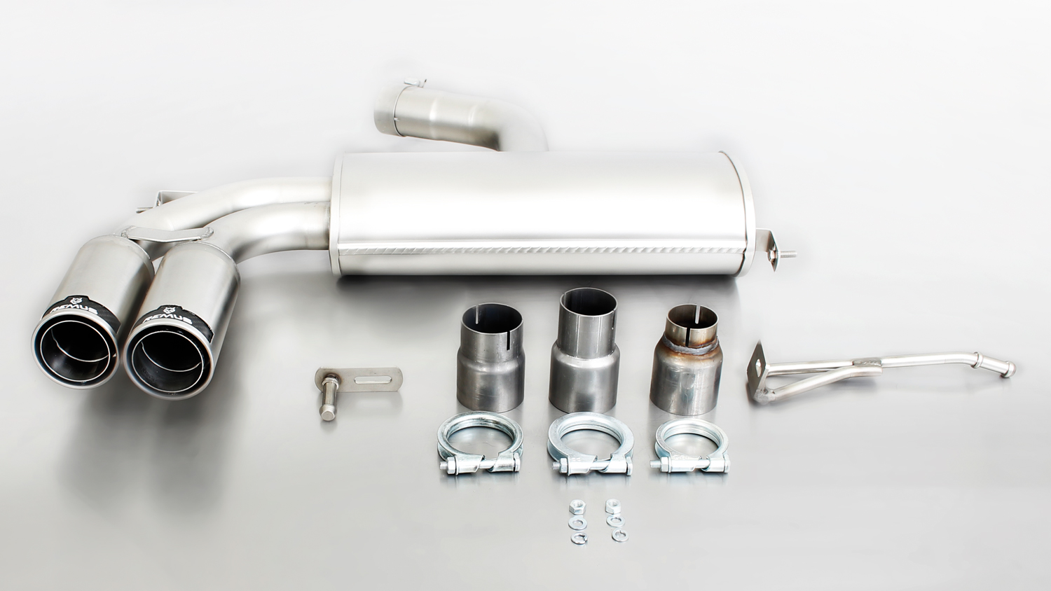 VW054027-ZmtuuWh91vCmQO Sportschalldämpfer mit 2 Endrohren Ø 84 mm Street Race
