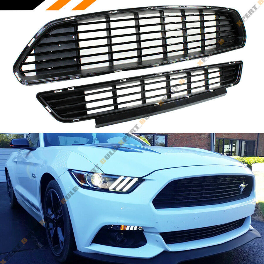 Ford Mustang Blk California Edition Front Bumper Upper + Lower Grill
